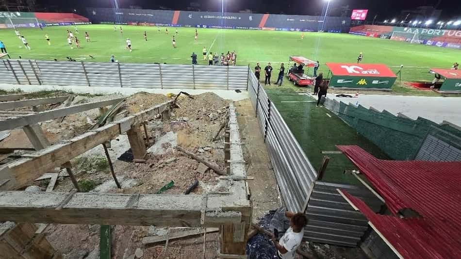 Em estádio com obra, Day Rodriguez acompanha jogo entre Flamengo e Corinthians