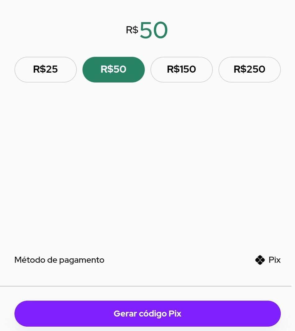 Captura de tela da página de depósito da bet Rei do Pitaco.