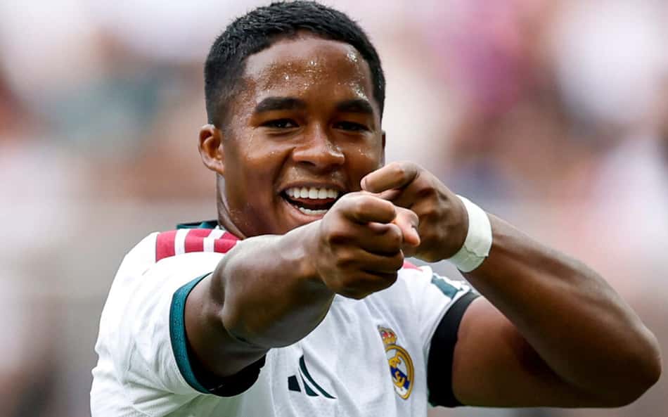 Endrick fez gol no amistoso entre Real Madrid e Fiorentina