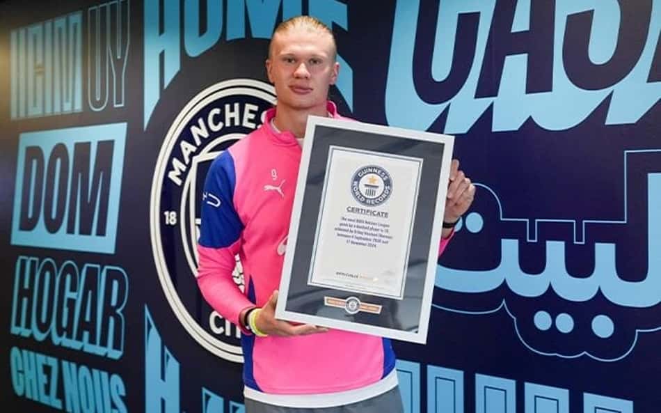 Haaland quebra quatro recordes e entra para o 'Guinness'