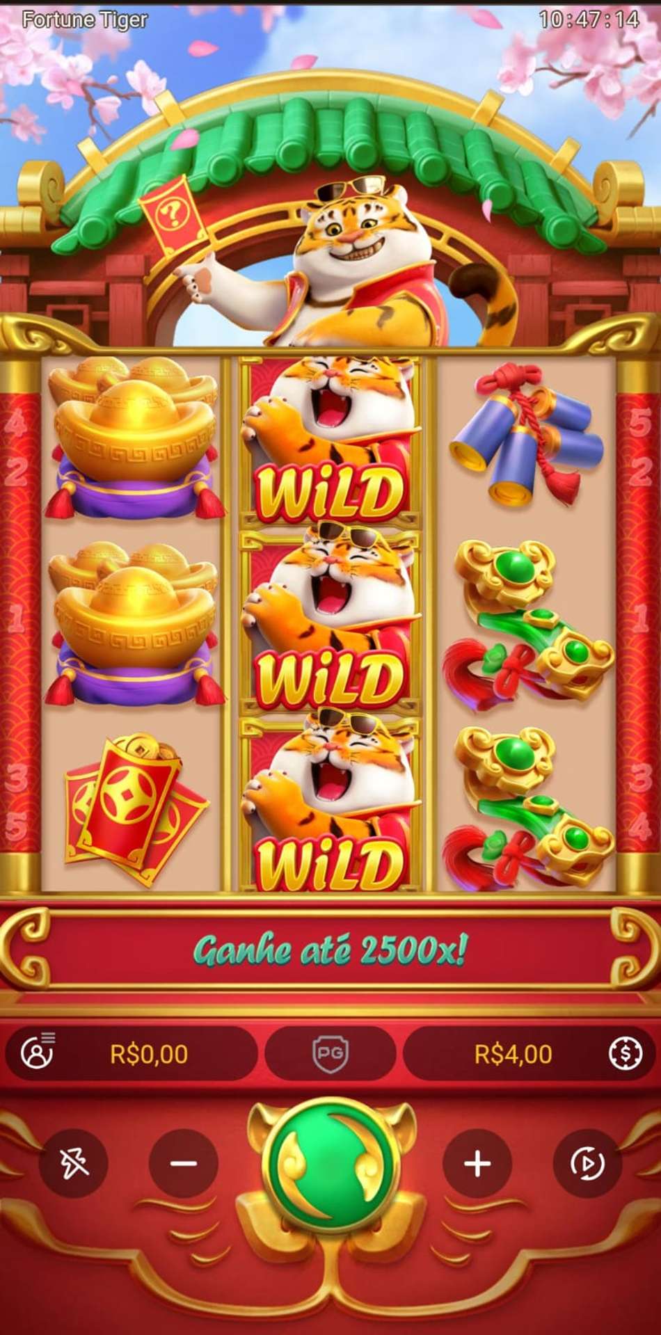 Captura de tela do slot Fortune Tiger na Brazino777.
