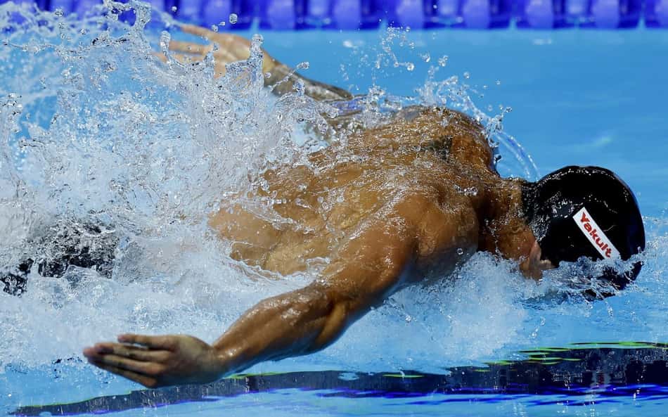 Guilherme Caribé em estreia no Mundial de Esportes Aquáticos de Singapura (Foto: Satiro Sodré/SSPress/CBDA)