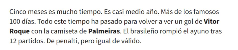 Texto do AS, sobre Vitor Roque e a vitória do Palmeiras no Brasileirão