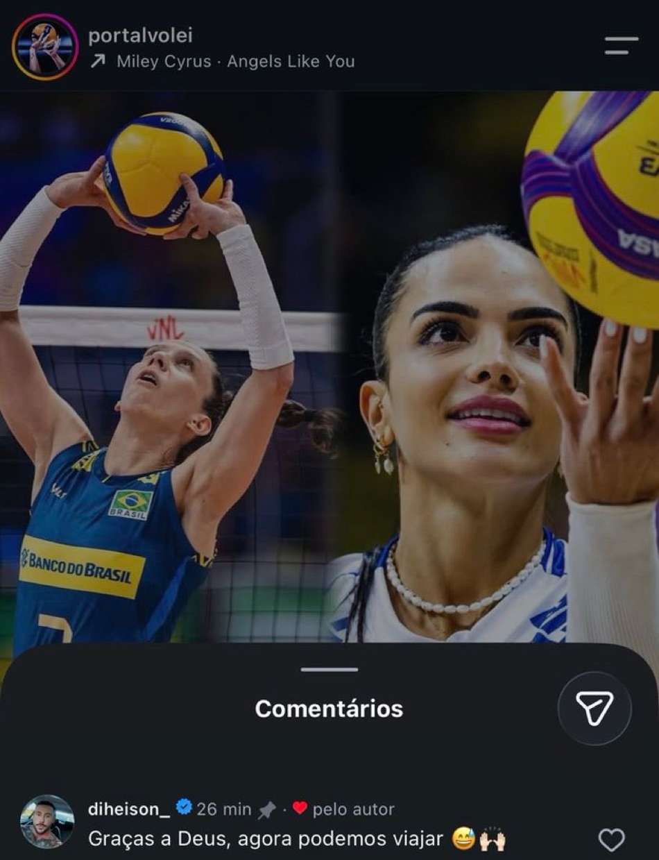 Namorado de Natinha celebra corte da líbero da Seleção Brasileira