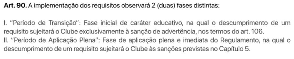 Artigo do Regulamento do Sistema de Sustentabilidade Financeira.