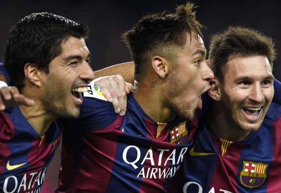 Barcelona x Atlético de Madrid - Suárez, Neymar e Messi (Foto: Lluis Gene/ AFP)