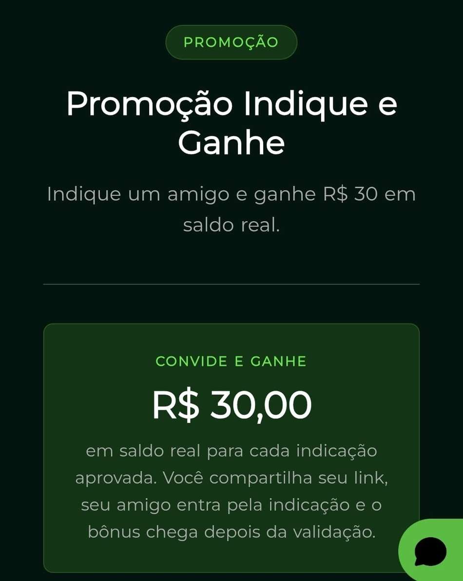 Captura de tela do programa Indique e Ganhe da Lotogreen com as informações do funcionamento.