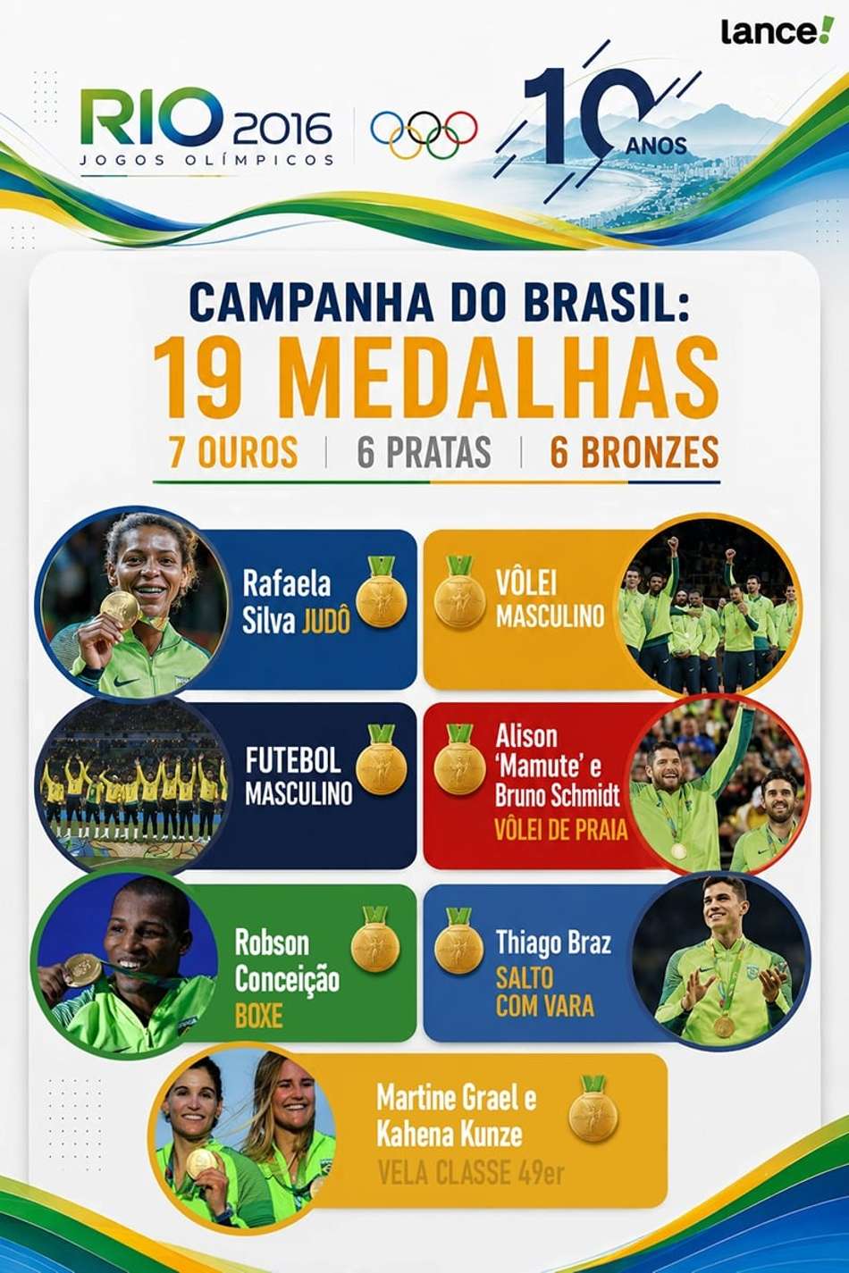 Infográfico detalha campanha do Brasil nas Olimpíadas do Rio 2016