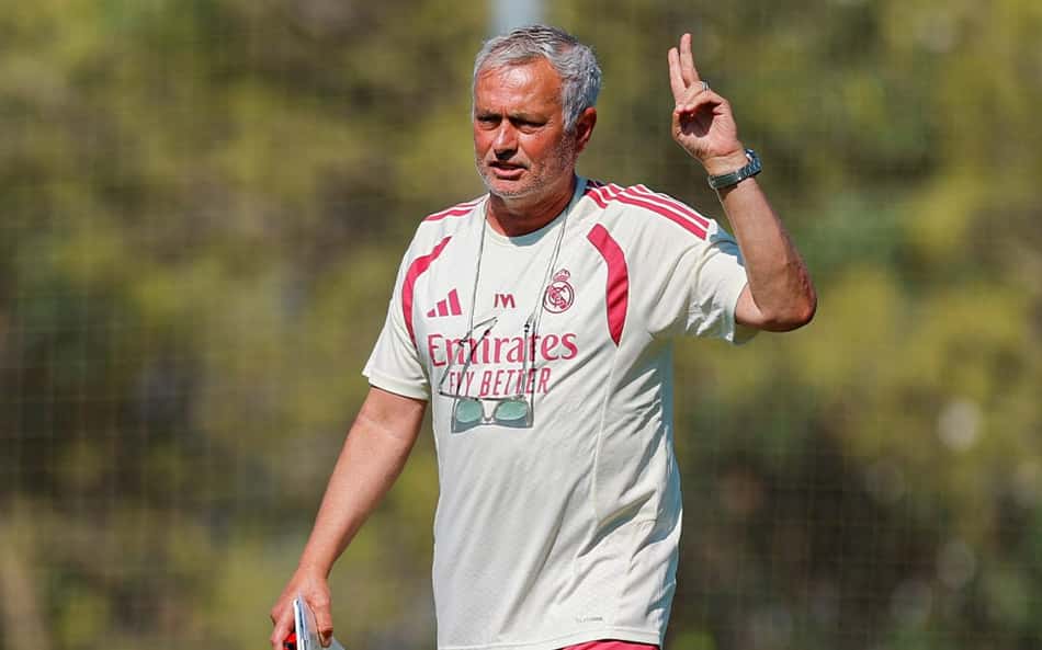José Mourinho em treino do Real Madrid