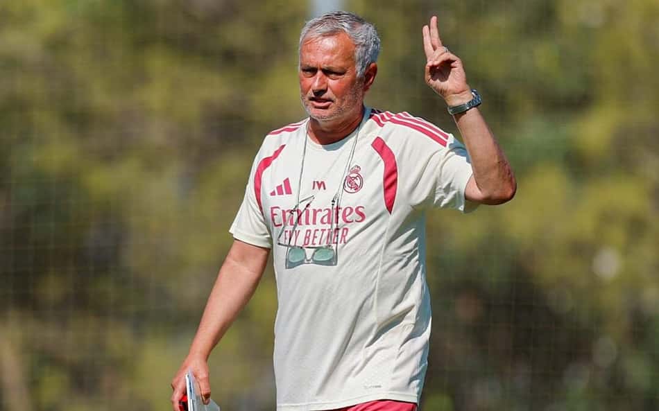 José Mourinho em treino do Real Madrid