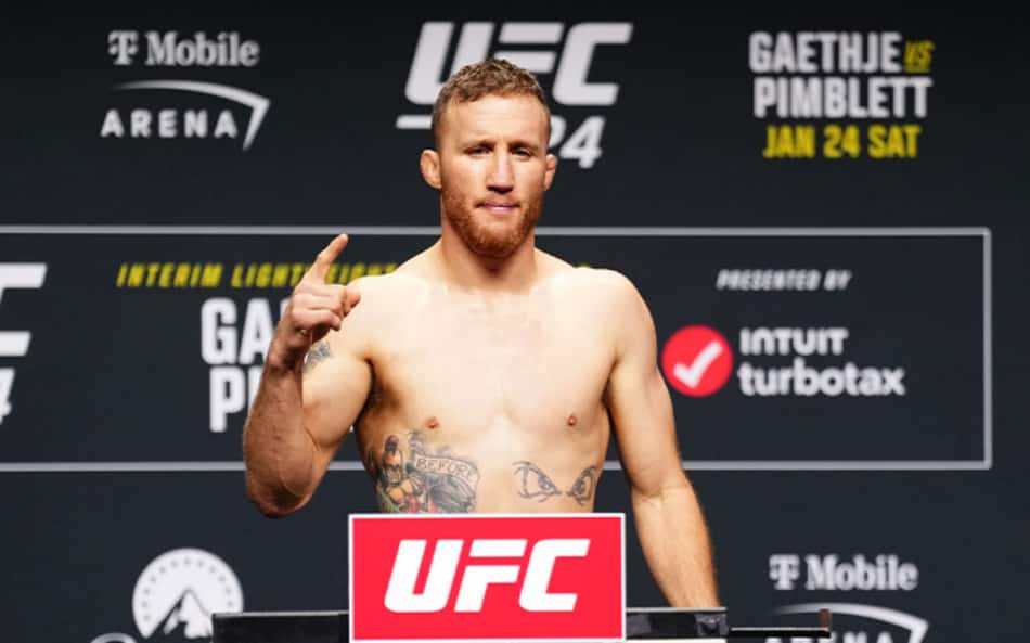 Justin Gaethje em pesagem do UFC 324 (Foto: Reprodução/Instagram/UFC Brasil)