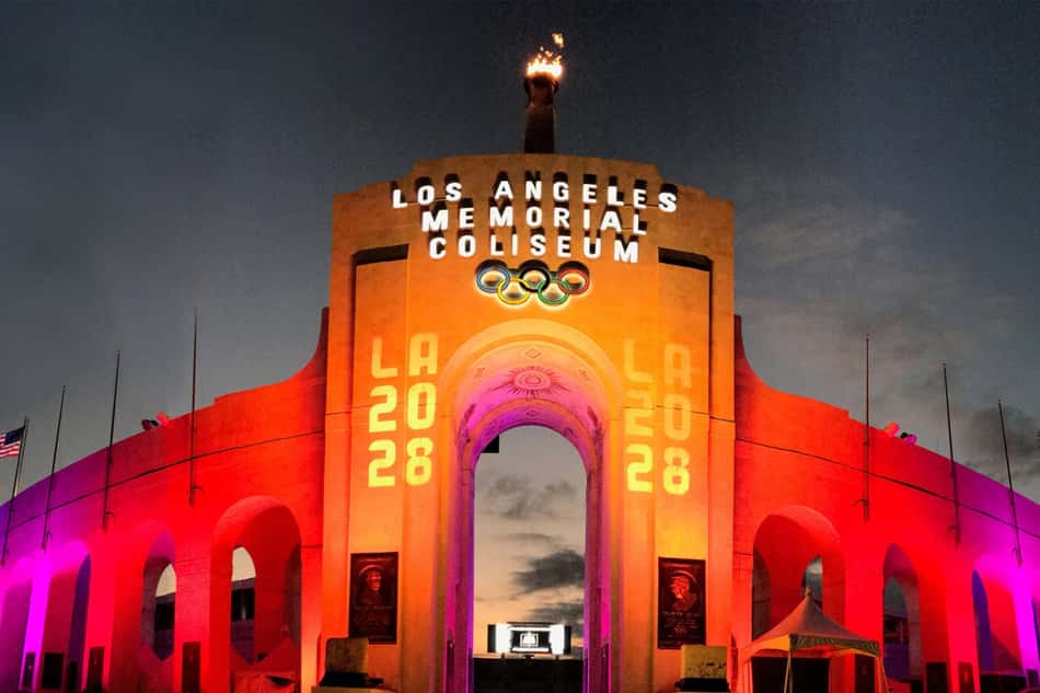 O Los Angeles Memorial Coliseum será sede do atletismo nos Jogos Olímpicos de Los Angeles