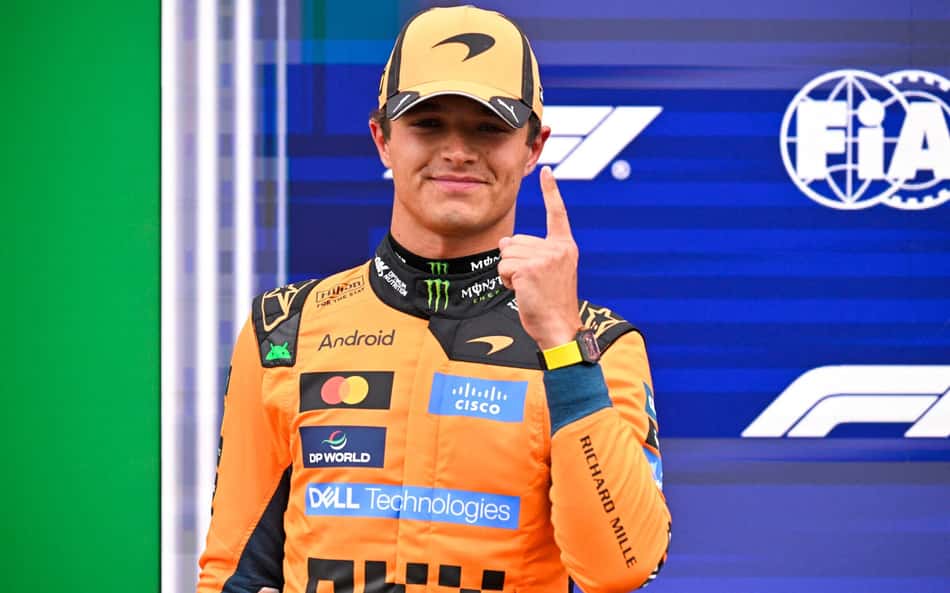 Lando Norris comemora pole position no GP da Holanda pela F1 2026