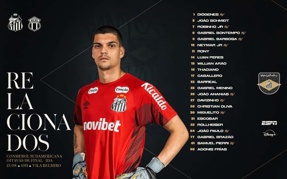Santos divulga lista de relacionados. (Foto: Divulgação/ Santos FC)