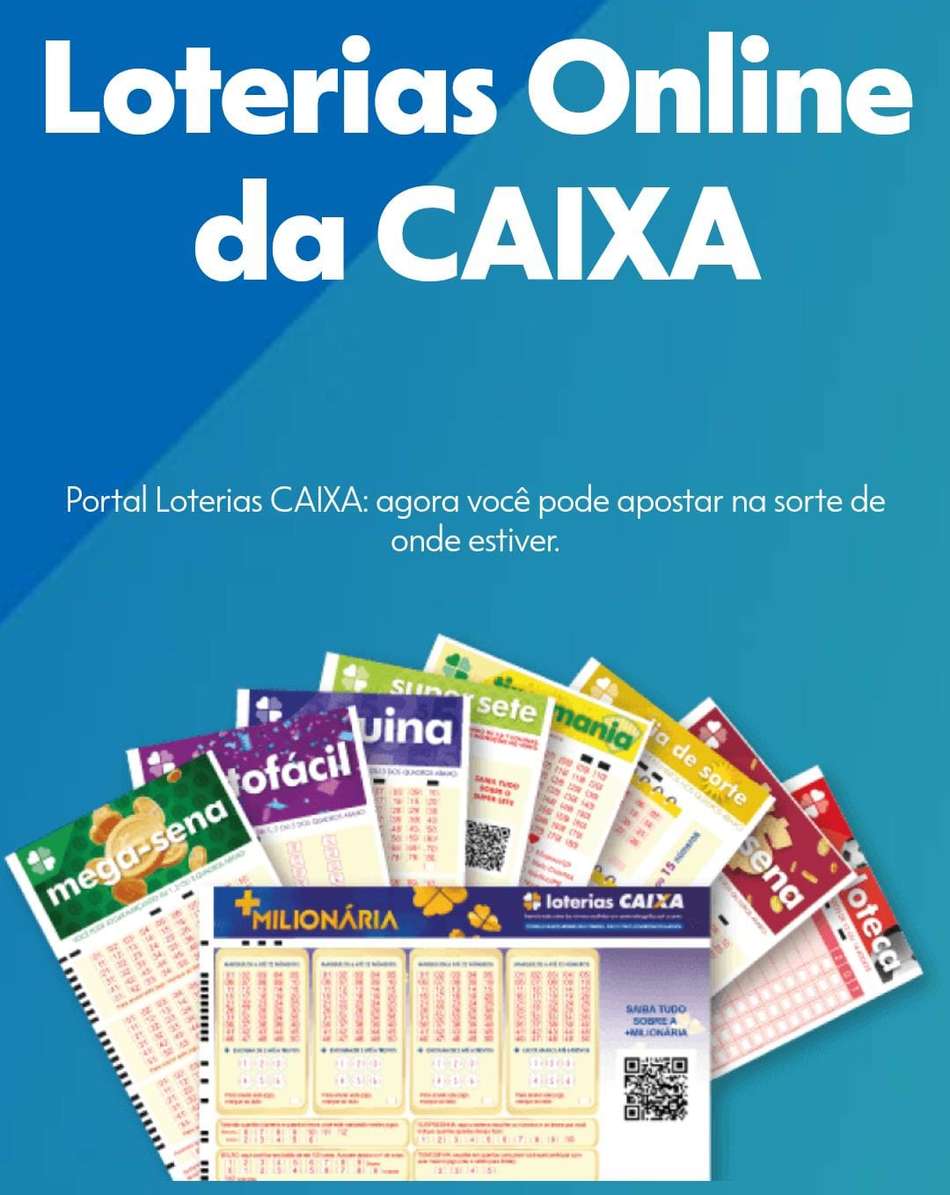 Captura de tela da página inicial da Loterias Caixa.
