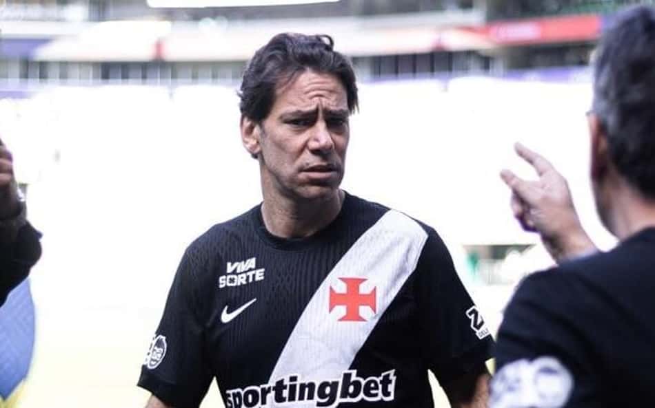 Marcos Lamacchia na partida entre Vasco e Palmeiras