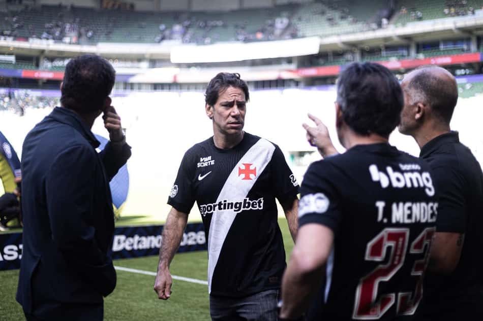 Marcos Lamacchia na partida entre Vasco e Palmeiras