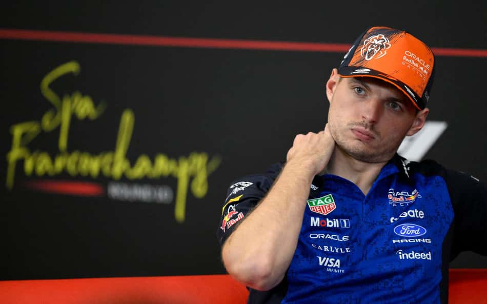Max Verstappen, da Red Bull, em coletiva no GP da Bélgica pela F1 2026