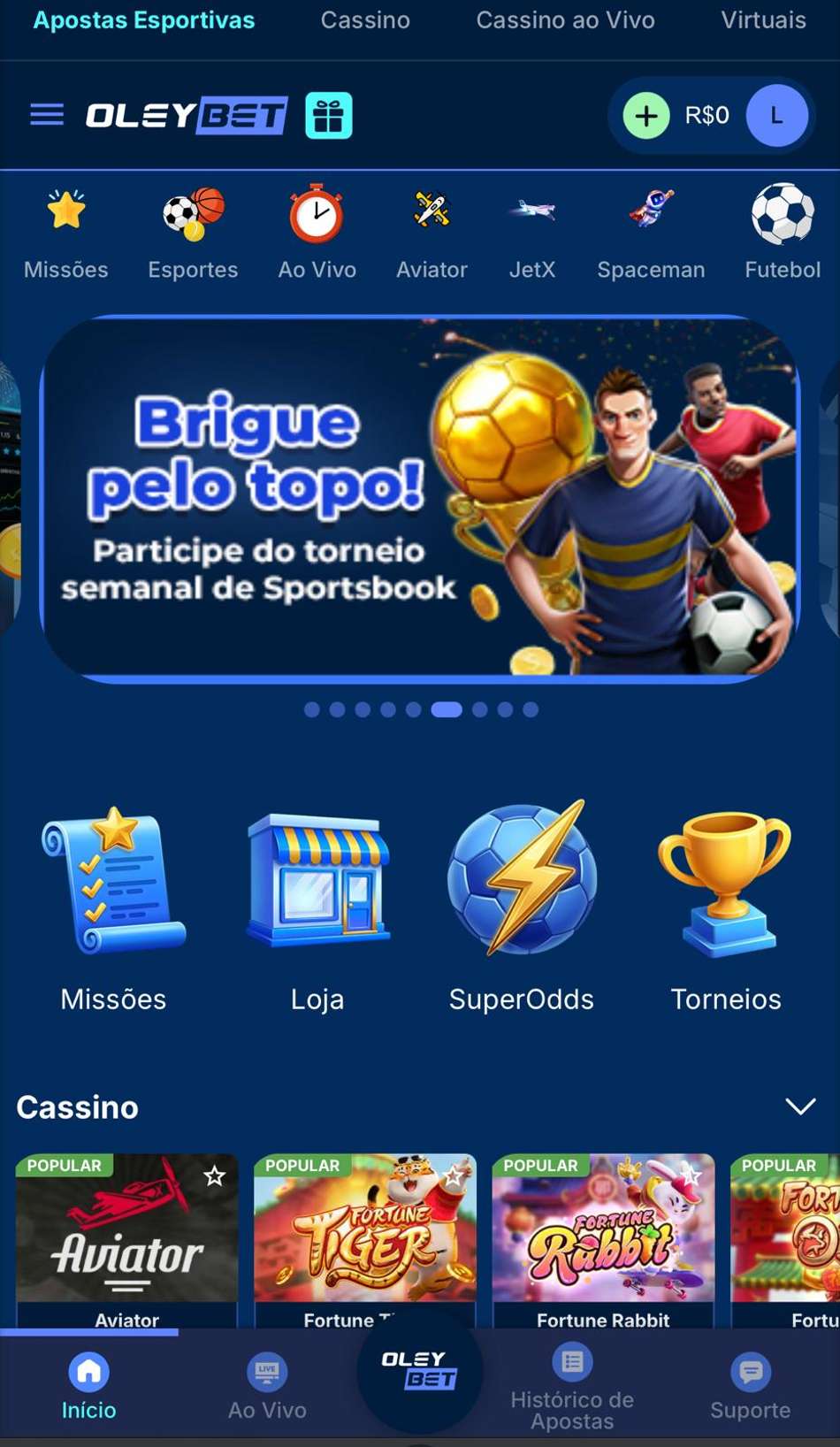 Captura de tela exibe o Torneio de Esportes da Oleybet.