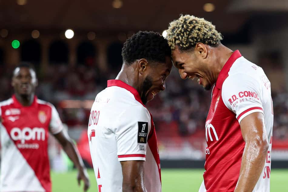 Paris Brunner comemora gol do Mônaco sobre o Marseille na Ligue 1