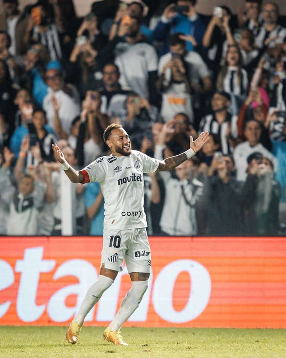 Neymar durante partida entre o Santos e a Chapeciense. (Foto: Raul Baretta/ Santos FC)