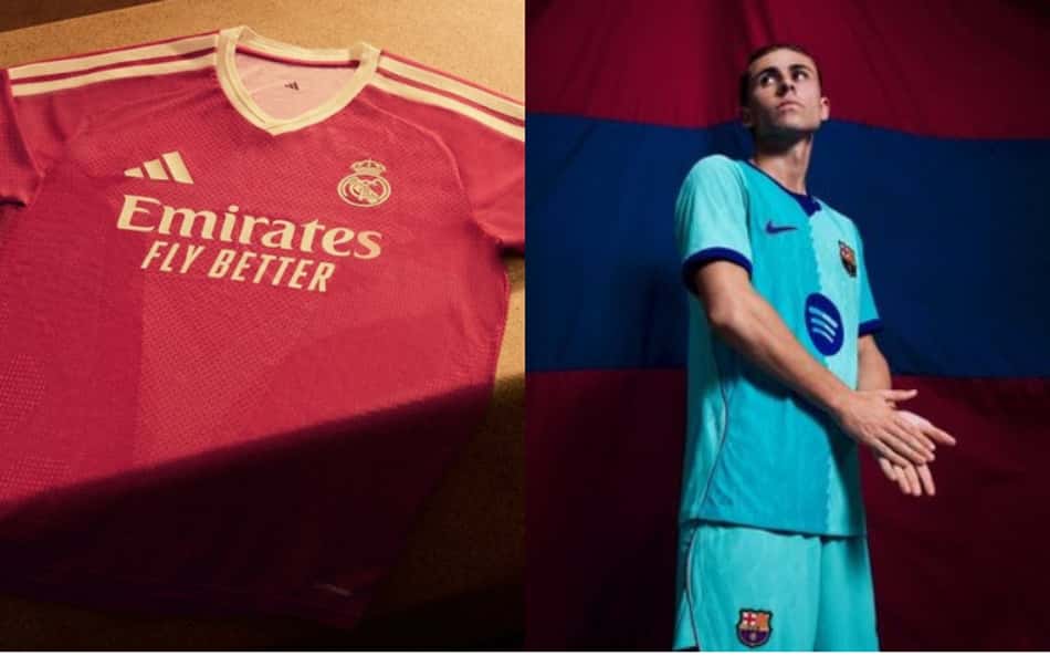 Novos terceiros uniformes de Real Madrid e Barcelona