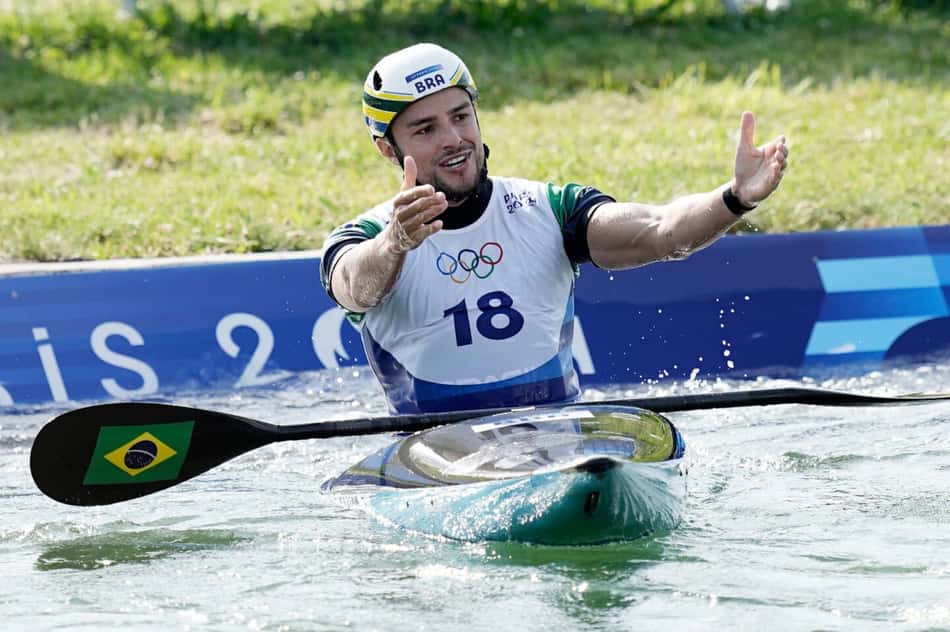 O canoísta brasileiro Pepê Gonçalves durante os Jogos Olímpicos de Paris 2024