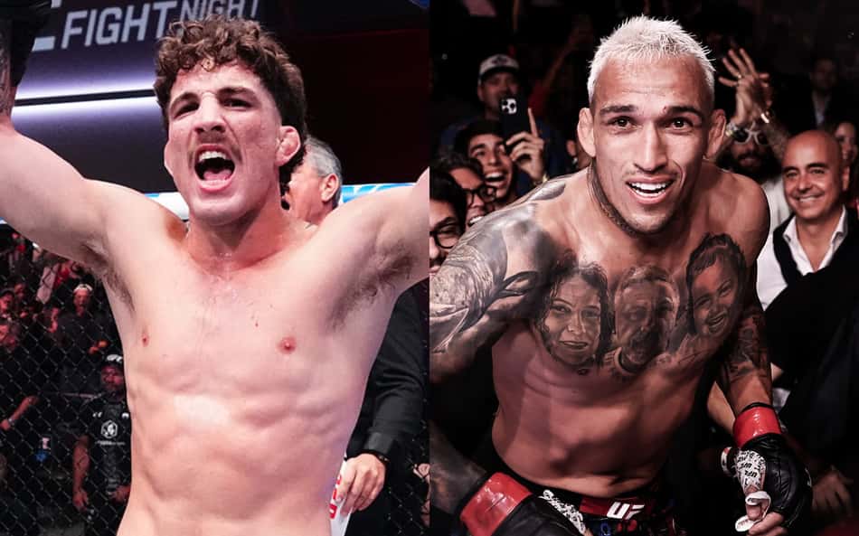 Colagem de fotos de Quillan Salkilld e Charles do Bronx, lutadores do peso-leve do UFC
