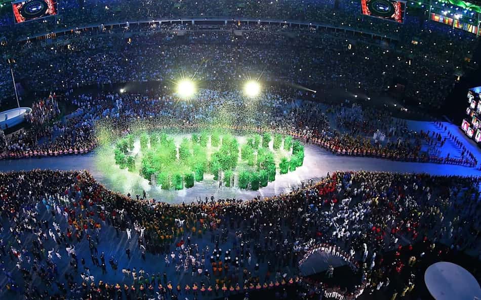 Mudas de árvores que seriam plantadas pelos atletas durante a Cerimônia de Abertura dos Jogos Rio 2016