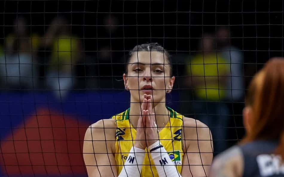 Rosamaria em Brasil x República Dominicana pela VNL 2026 (Foto: Patricy Albuquerque/CBV)
