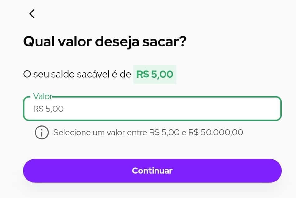 Captura de tela da página de saque da Rei do Pitaco.
