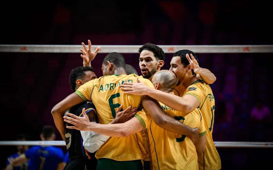 seleção brasileira masculina de vôlei em ação na VNL 2026