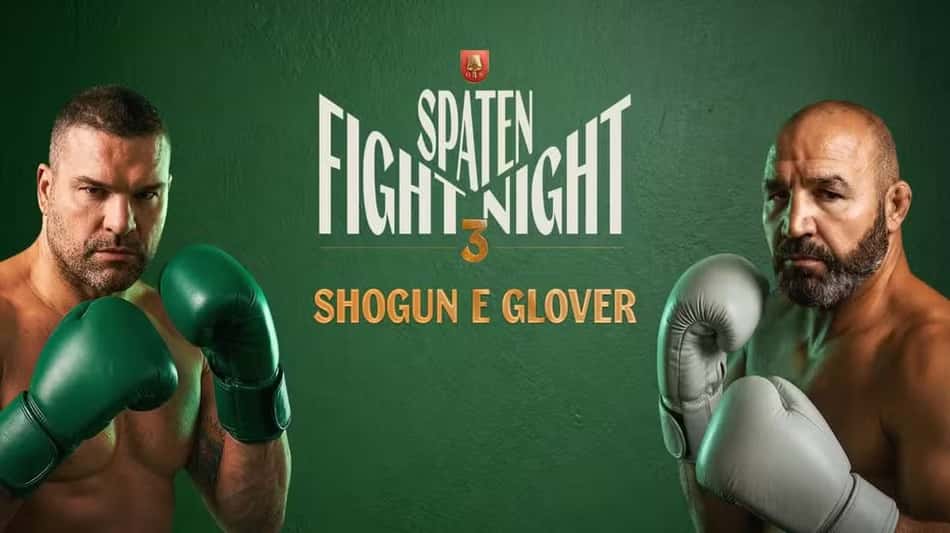 Pôster do Spaten Fight Night 3, com Shogun e Glover Teixeira
