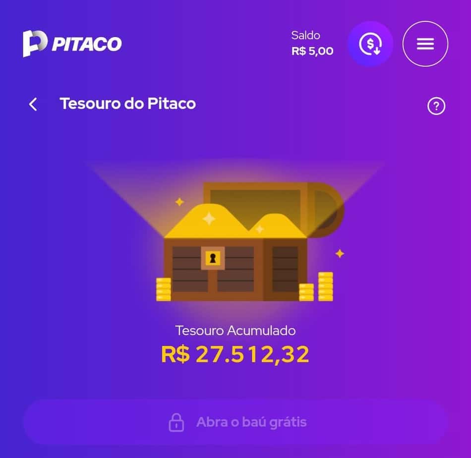 Captura de tela do bônus Tesouro do Pitaco do site de apostas Pitaco.