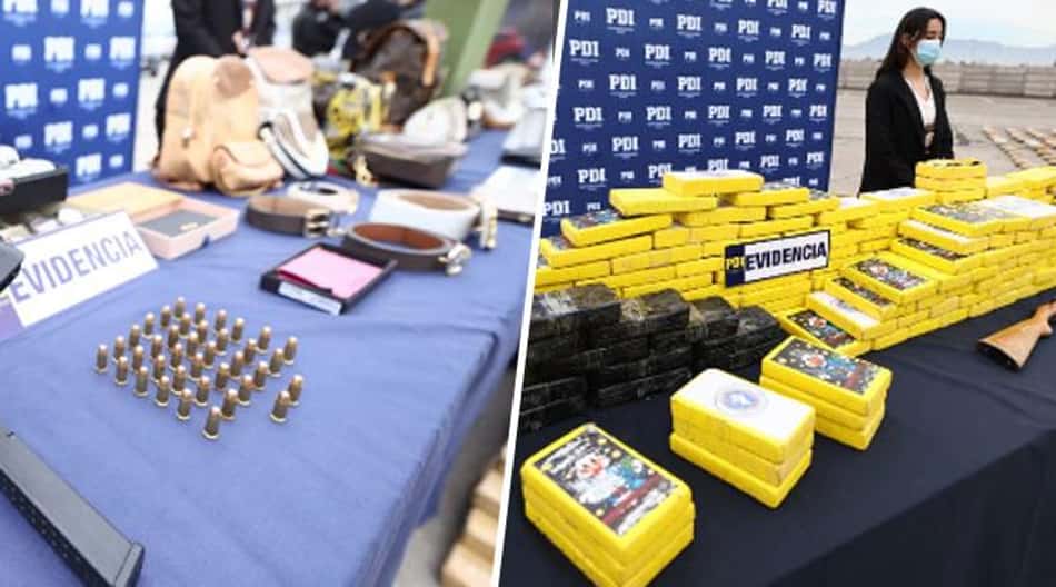 Drogas e armas aprendiadas na operação no Chile que envolveu o sogro de Carlos Palacios