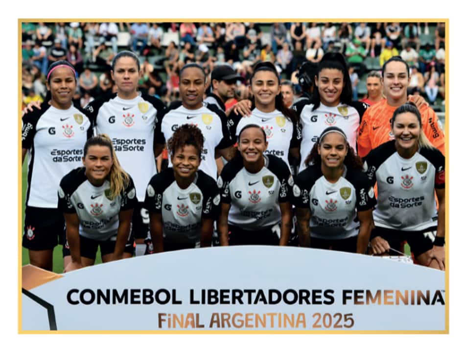 Time do Corinthians feminino, que foi campeão da Libertadores.  
