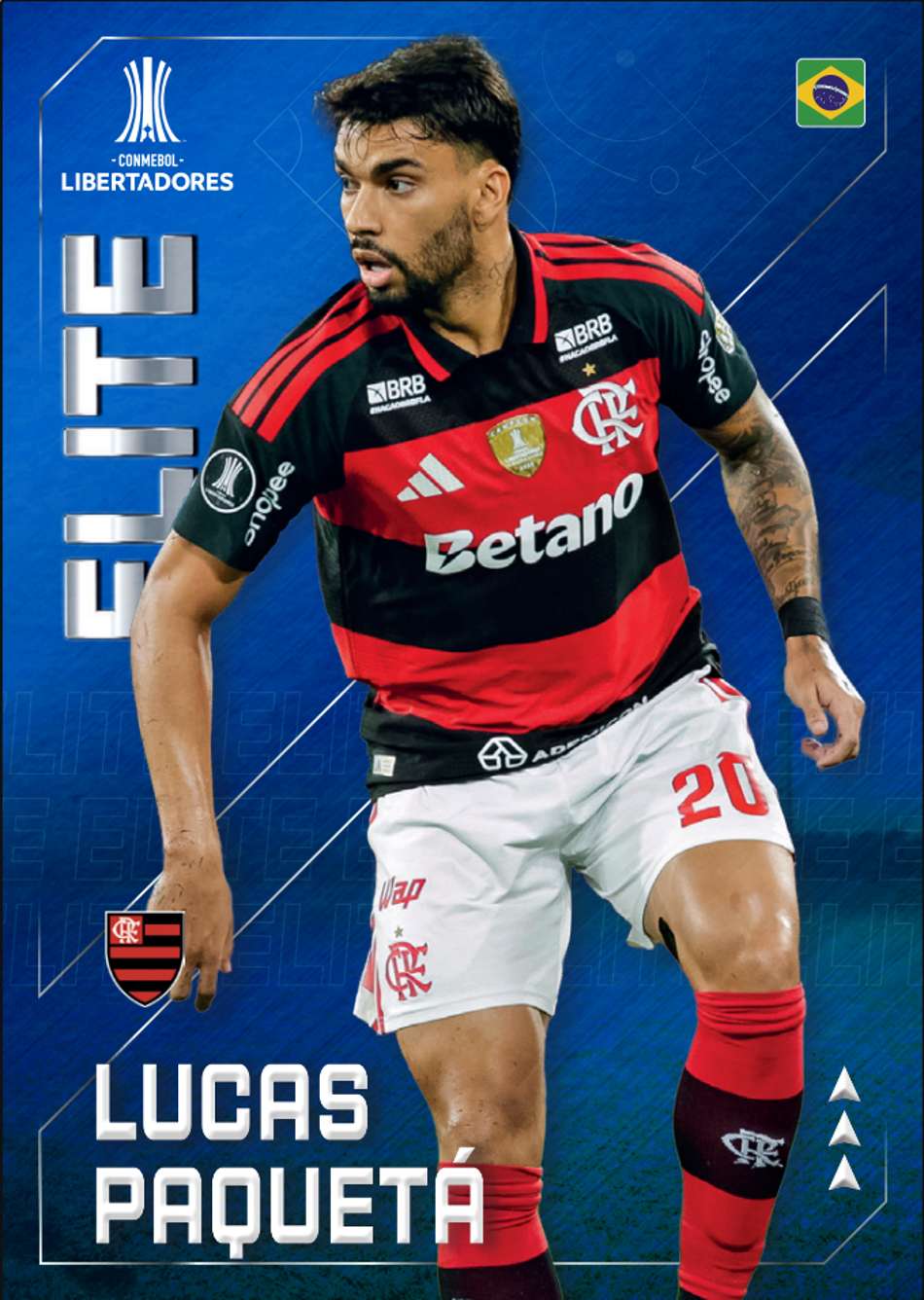 Figurinhas do Paquetá, jogador do Flamengo, que estará presente no álbum. 