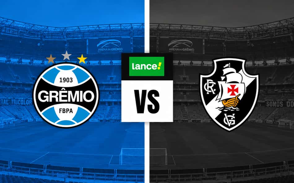 Escudos de Grêmio x Vasco com símbolo do Lance para palpites de futebol