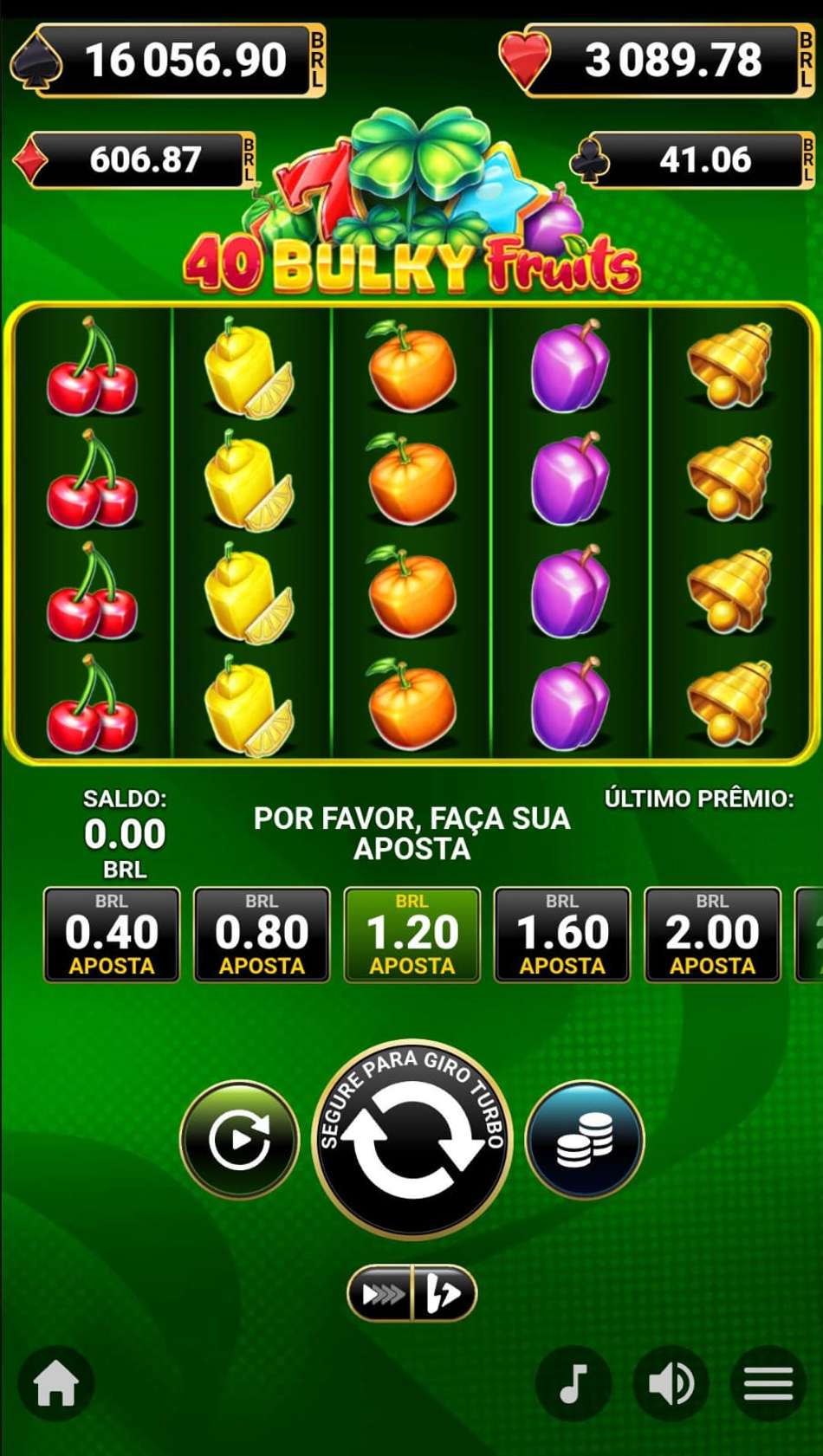 Captura de tela do slot 40 Bulky Fruits no cassino Sportingbet.