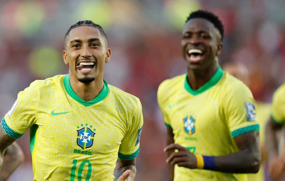 Raphinha e Vini Jr. estão entre os jogadores mais valiosos da Seleção Brasileira