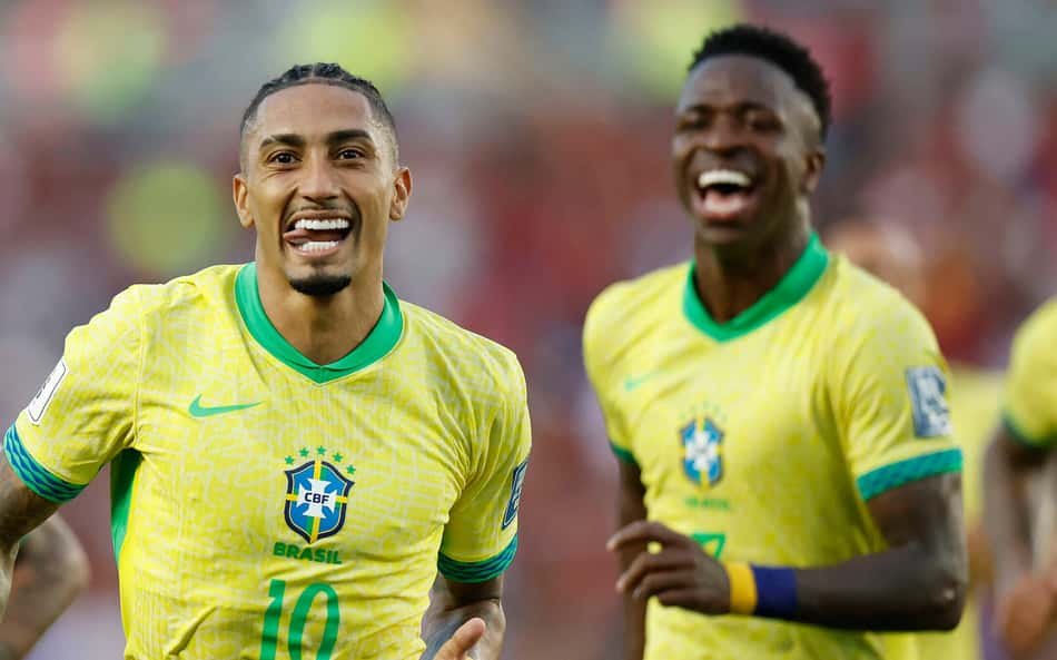 Raphinha e Vini Jr. estão entre os jogadores mais valiosos da Seleção Brasileira