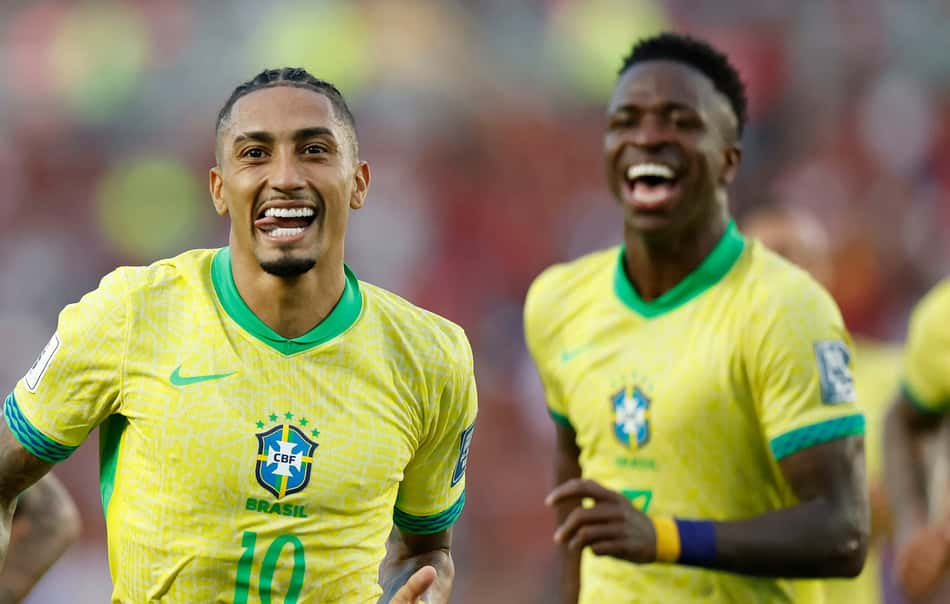 Raphinha e Vini Jr. estão entre os jogadores mais valiosos da Seleção Brasileira