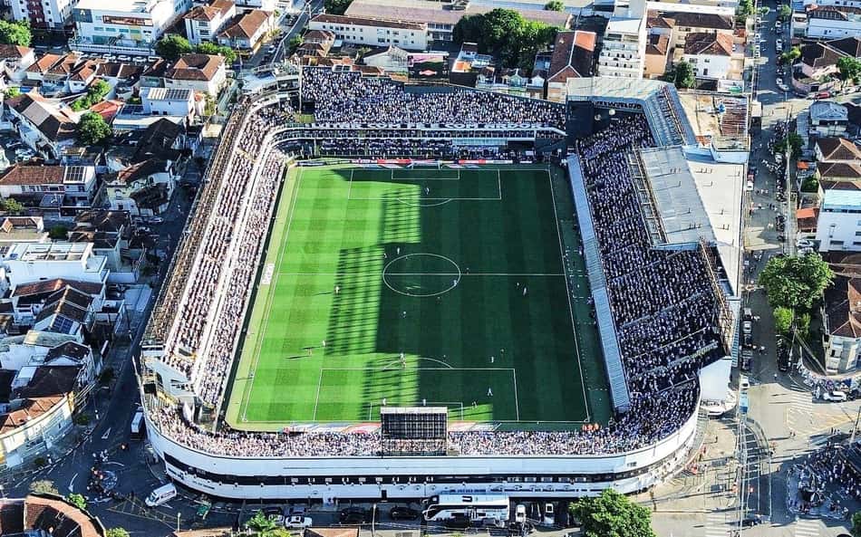 Estadio Vila Belmiro visto de cima.