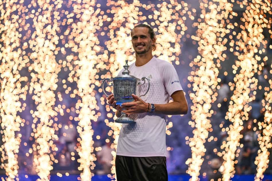 Alexander Zverev comemora a conquista do US Open