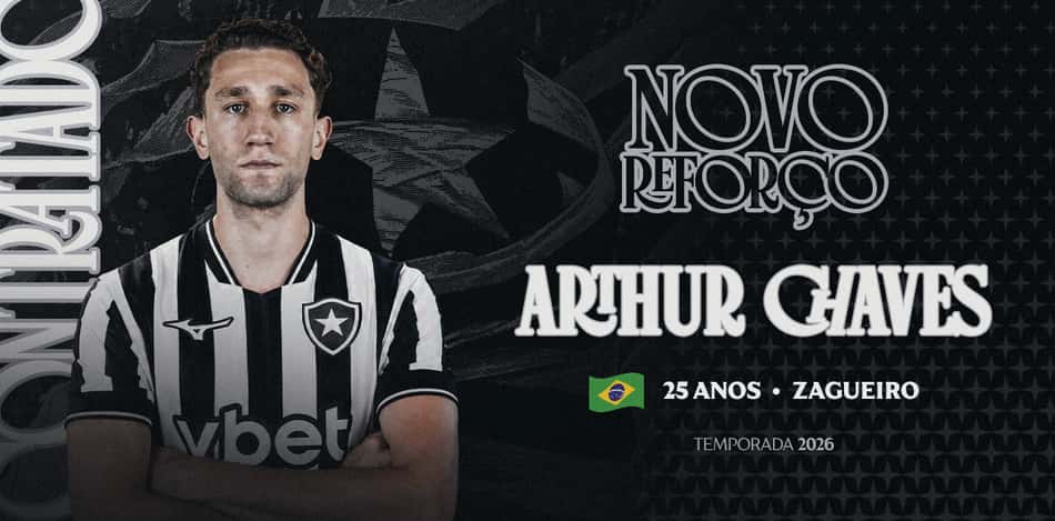 Arthur Chaves é o novo zagueiro do Botafogo (Foto: Divulgação/Botafogo)