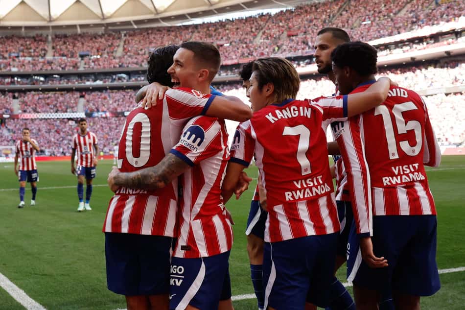 Jogadores do Atlético de Madrid reunidos