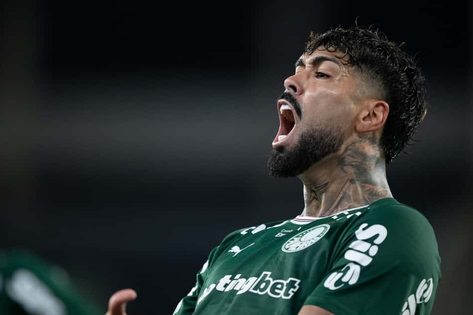 Alexander Barboza, do Palmeiras, gritando - escalação Palmeiras