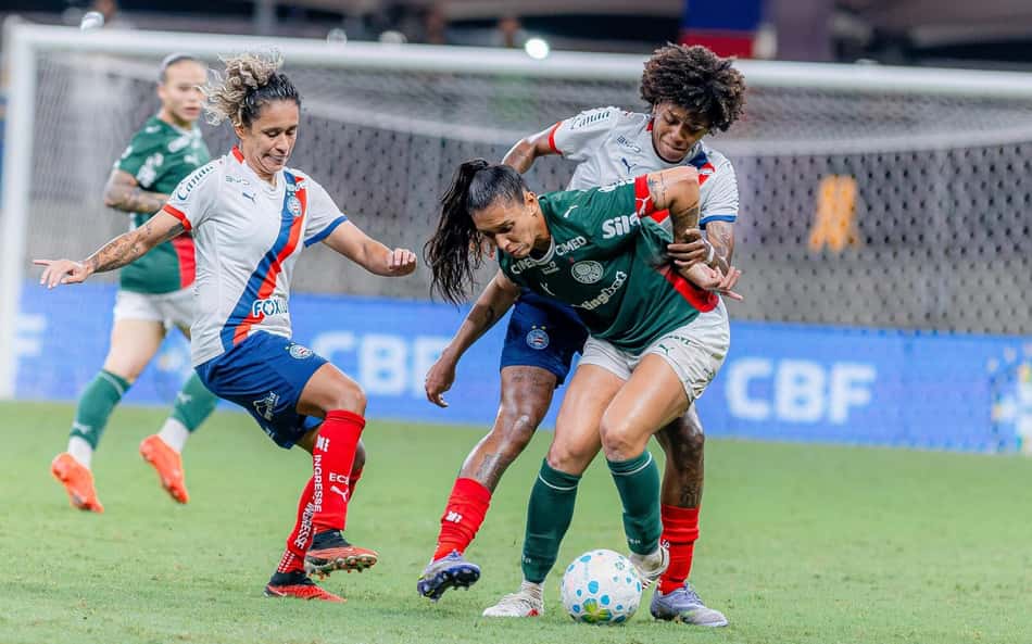 Bahia e Palmeiras empataram em 1 a 1 no jogo de ida das quartas de final do Brasileirão Feminino
