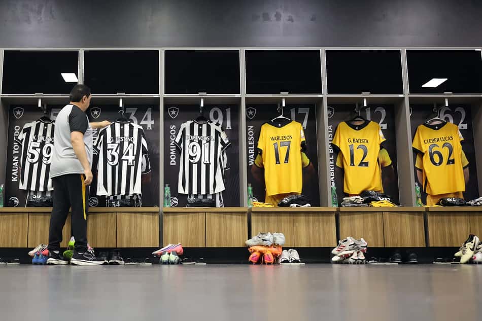 Vestiário do Botafogo para o jogo com o Grêmio (Foto: Vítor Silva/Botafogo)