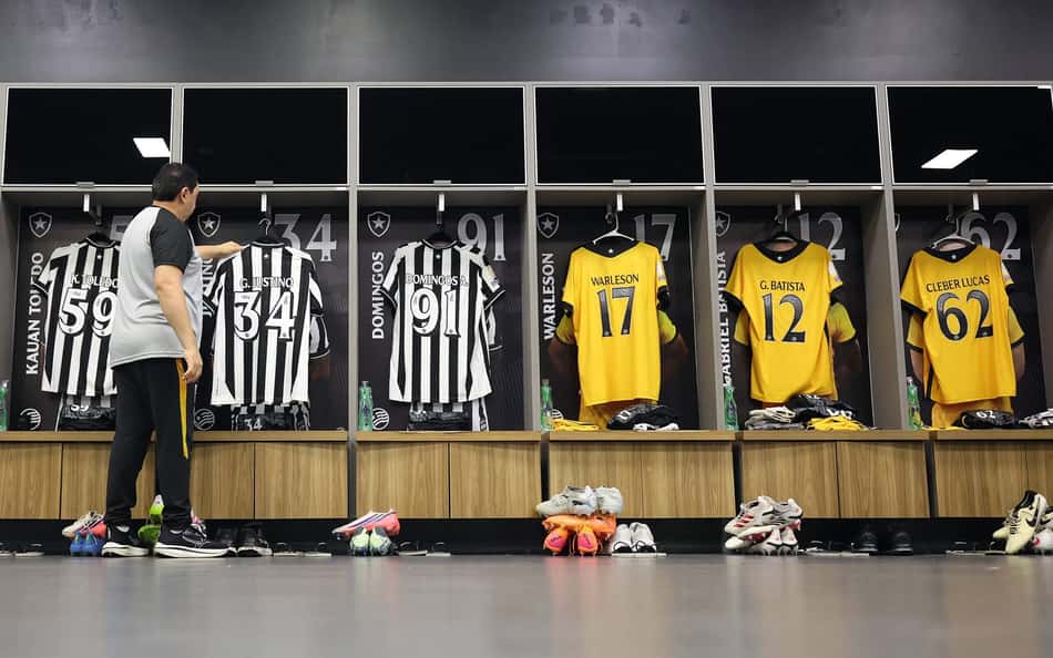 Vestiário do Botafogo para o jogo com o Grêmio (Foto: Vítor Silva/Botafogo)